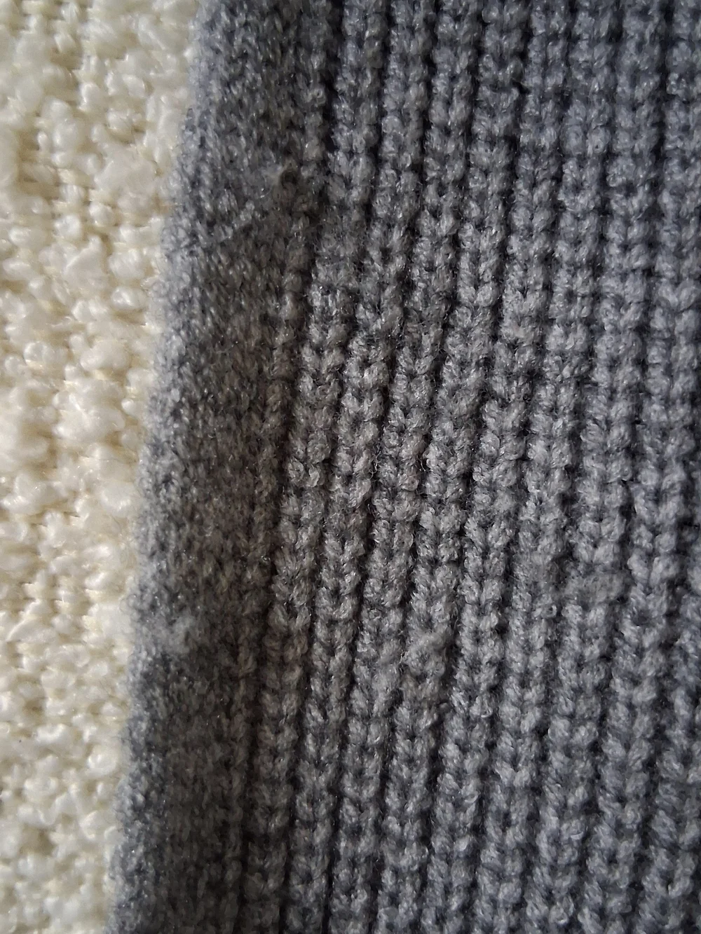 Karl Lagerfeld Gray Ribbed Knit Sweater Scarf